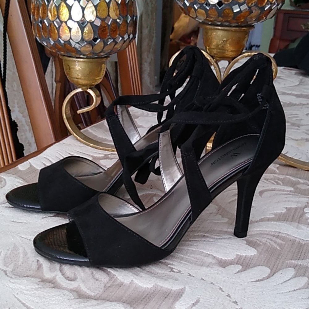 Black  lace up heels